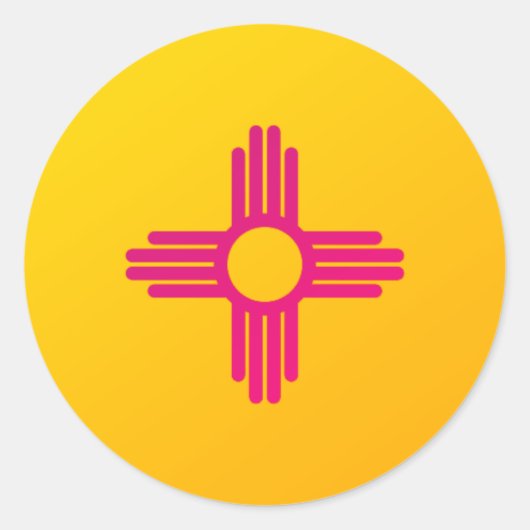 New Mexico State Flag Zia Sun Ronde Sticker (Voorkant)