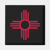 New Mexico State Flag Zia Symbol Flag  Magneet (Voorkant)