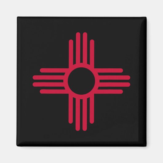 New Mexico State Flag Zia Symbol Flag  Magneet (Voorkant)
