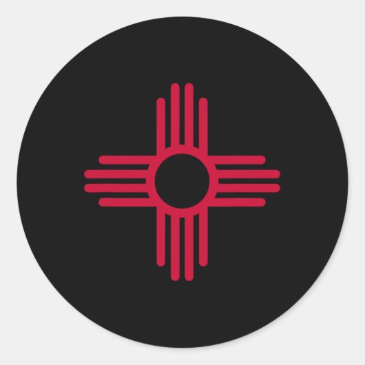 New Mexico State Flag Zia Symbol Flag Ronde Sticker (Voorkant)