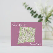 New Mexico State Flower Collage Map Briefkaart (Staand voorkant)