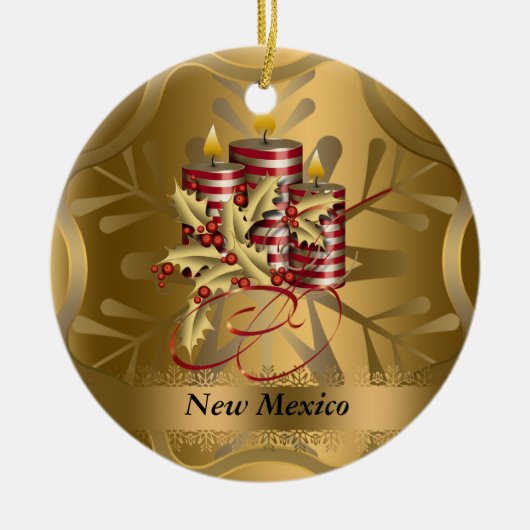 New Mexico State Kerstversiering Keramisch Ornament (Voorkant)
