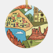 New Mexico State Map  Albuquerque Las Vegas Keramisch Ornament (Voorkant)