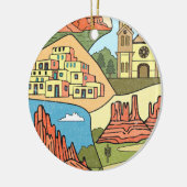 New Mexico State Map  Albuquerque Las Vegas Keramisch Ornament (Links)