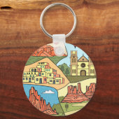 New Mexico State Map Albuquerque Las Vegas Sleutelhanger (Voorkant)