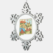 New Mexico State Map  Albuquerque Las Vegas Tin Sneeuwvlok Ornament (Rechts)