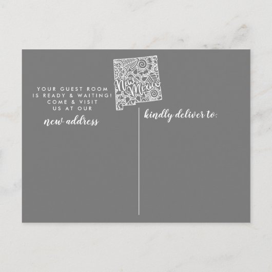 NEW MEXICO State Moving Aankondiging Post Kaart (Achterkant)