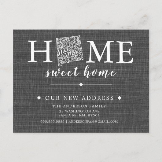 NEW MEXICO State Moving Aankondiging Post Kaart (Voorkant)