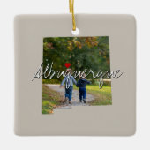 New Mexico State Photo insert and town name Keramisch Ornament (Voorkant)