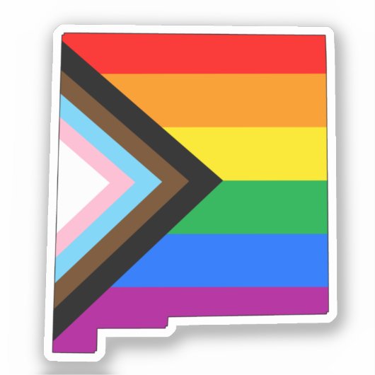 New Mexico State Pride LGBTQ Progress Pride Sticker (Voorkant)
