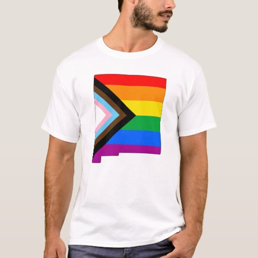 New Mexico State Pride LGBTQ Progress Pride T-shirt (Voorkant)