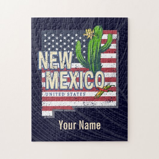 New Mexico State Verenigde Staten Kaart  Verenigde Legpuzzel (Verticaal)