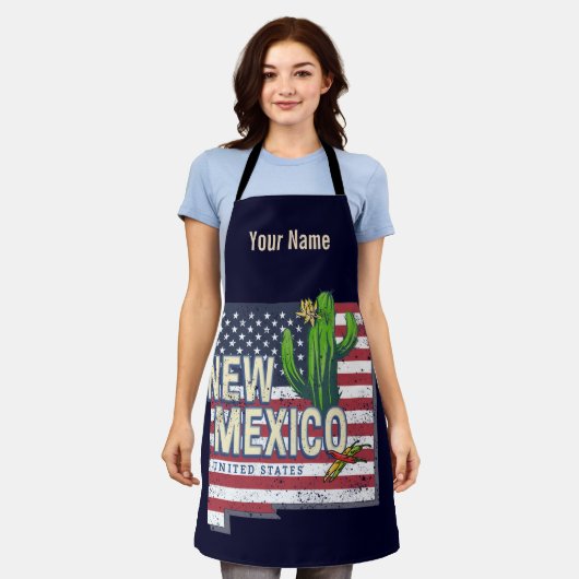 New Mexico State Verenigde Staten Kaart Verenigde Schort (Gedragen)