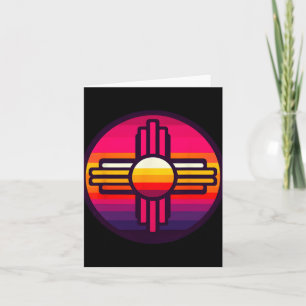 New Mexico State Zia Vintage Retro-modern Zia Symb Kaart