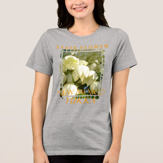 New Mexico Territory Bloemen De Yucca Tri-Blend Shirt (Voorkant)