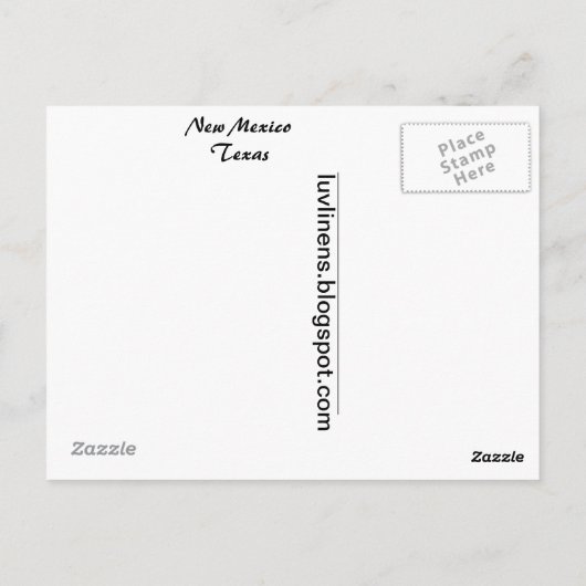 New Mexico-Texas Briefkaart (Achterkant)