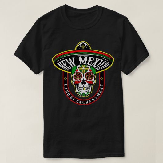 New Mexico thema suiker schedel T-shirt (Design voorkant)
