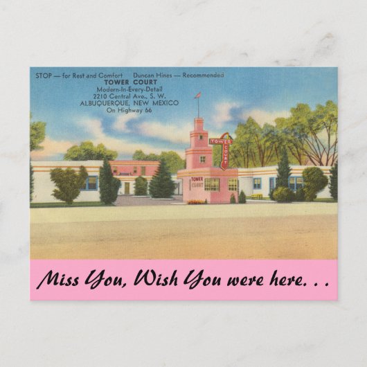 New Mexico, Tower Court, Albuquerque Briefkaart (Voorkant)