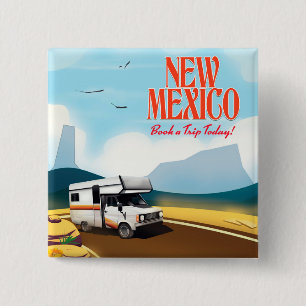 New Mexico Travel poster Vierkante Button 5,1 Cm