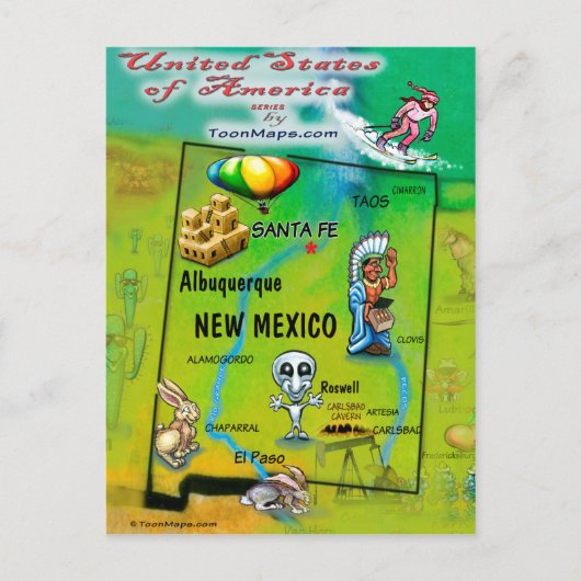 New Mexico USA Kaart (Voorkant)