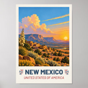 New Mexico USA – Oude Reisposter Poster