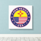 New Mexico, USA States, New Mexico canvas, poster Canvas Afdruk (Insitu (Houten vloer))