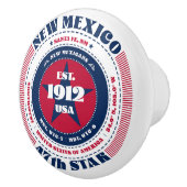 New Mexico Verenigde Staten Rood Wit Blauw Typogra Keramische Knop (Rechts)
