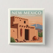  New Mexico Vierkante Button 5,1 Cm (Voorkant)