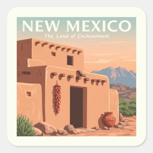  New Mexico Vierkante Sticker (Voorkant)