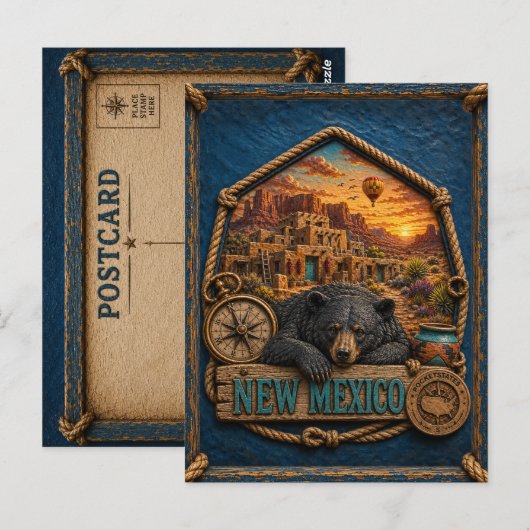 New Mexico Vintage Reizen Briefkaart (Voorkant / Achterkant)
