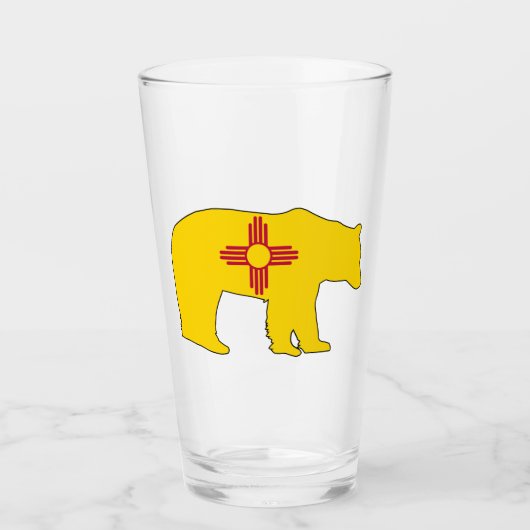 New Mexico Vlag Dragende Glas (Voorkant)