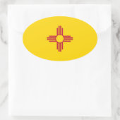 New Mexico* Vlag Euro-stijl Oval Ovale Sticker (Tas)