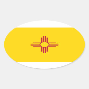 New Mexico* Vlag Euro-stijl Oval Ovale Sticker