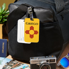 New Mexico vlag met Zia symbool Bagagelabel