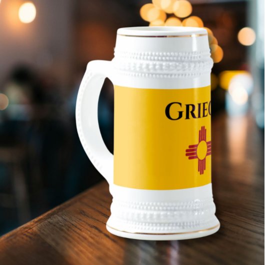 New Mexico vlag met Zia symbool Bierpul