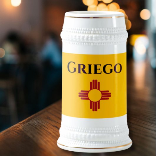 New Mexico vlag met Zia symbool Bierpul