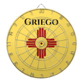 New Mexico vlag met Zia symbool Dartbord (Voorkant)