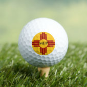 New Mexico vlag met Zia symbool Golfballen (Insitu Shirt)