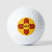 New Mexico vlag met Zia symbool Golfballen (Voorkant)