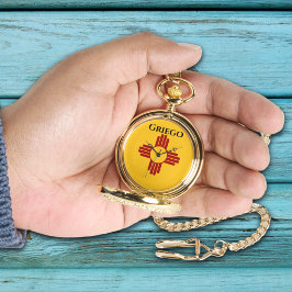 New Mexico vlag met Zia symbool Horloge