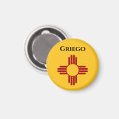 New Mexico vlag met Zia symbool Magneet (Voorkant / Achterkant)