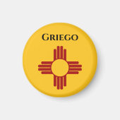 New Mexico vlag met Zia symbool Magneet (Voorkant)