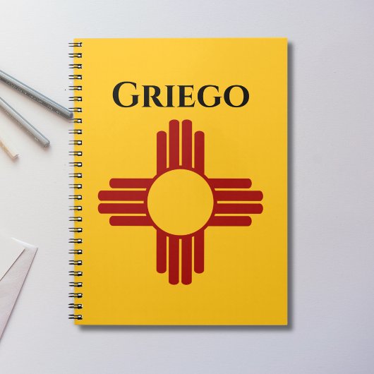 New Mexico vlag met Zia symbool Notitieboek