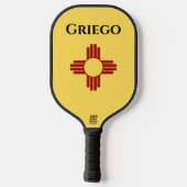 New Mexico vlag met Zia symbool Pickleball Paddle (Achterkant)