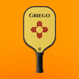 New Mexico vlag met Zia symbool Pickleball Paddle