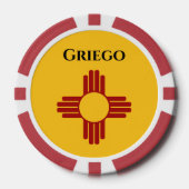 New Mexico vlag met Zia symbool Poker Chips (Voorkant)
