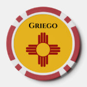 New Mexico vlag met Zia symbool Poker Chips (Achterkant)