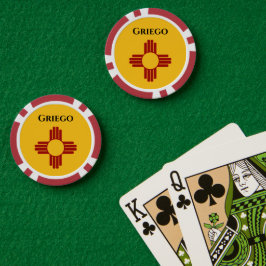 New Mexico vlag met Zia symbool Poker Chips