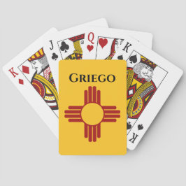 New Mexico vlag met Zia symbool Pokerkaarten