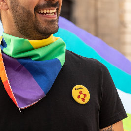 New Mexico vlag met Zia symbool Ronde Button 3,2 Cm